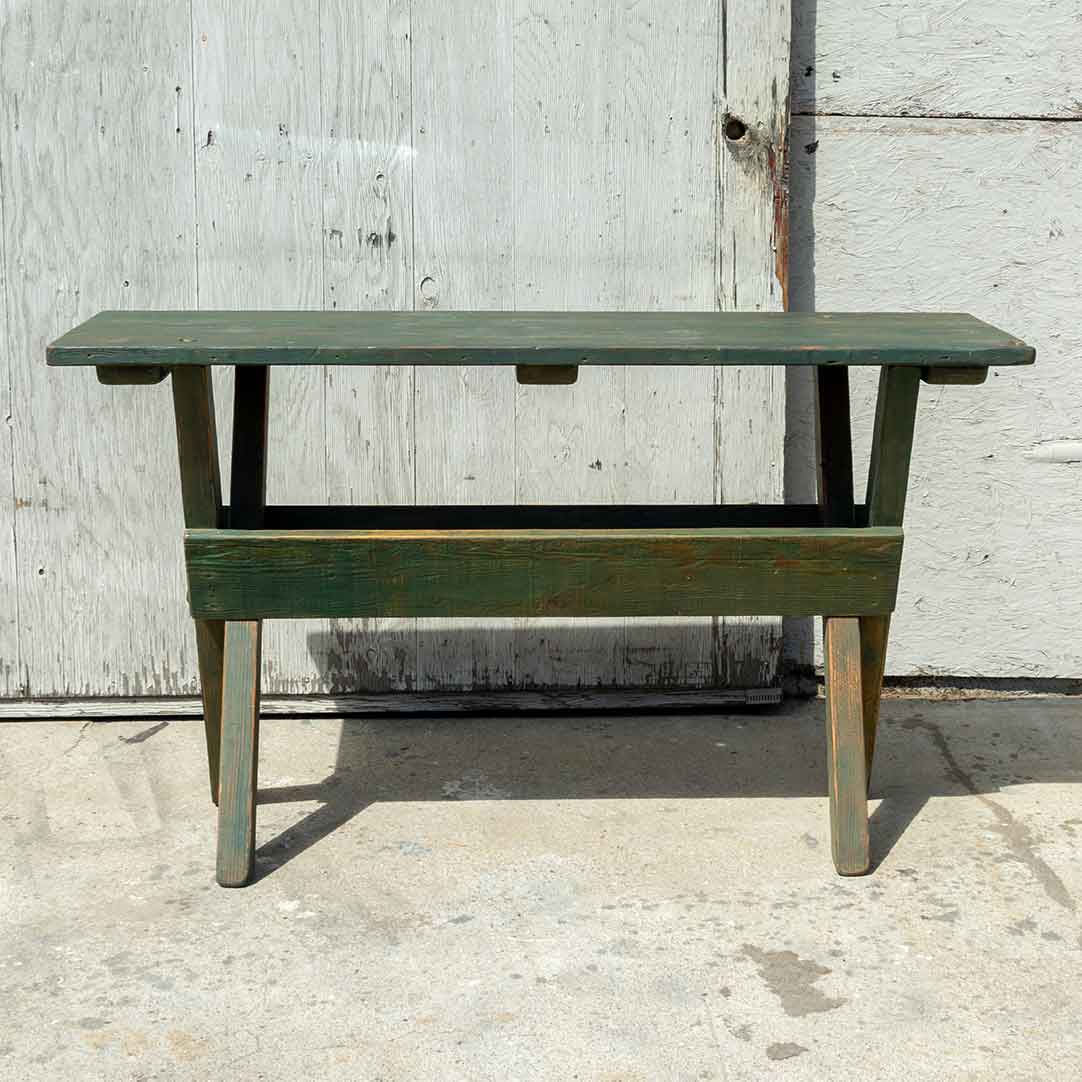 green sawbuck table