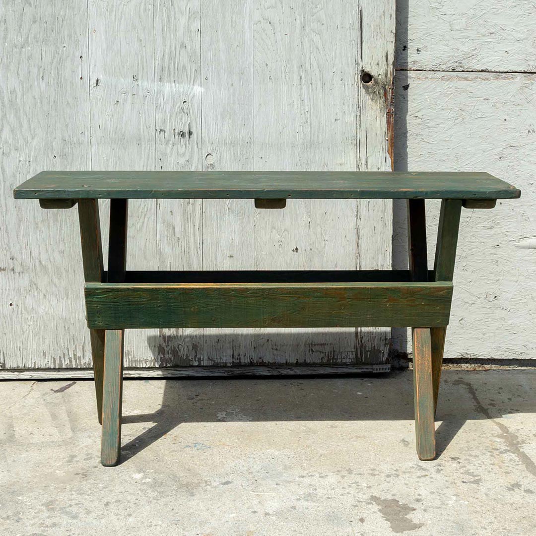 Green Folding Sawbuck Table - Brighams Furniture